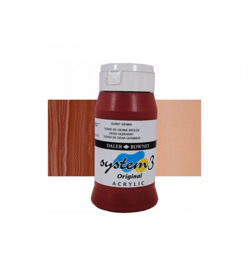 Daler Rowney System3 500 ml Akrilik Boya 221 Burnt Sienna 